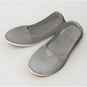 Merinos Ballet Flats Womens 8 Shoes Gray Wool Slip On Comfort Washable Elastic